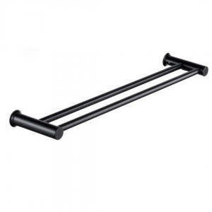 Allure Black Double Towel Rail 600mm